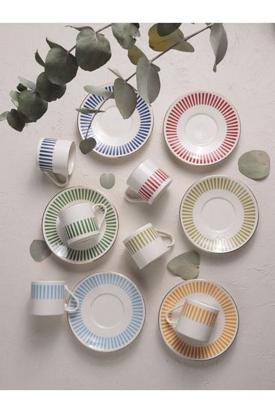 Viyalente Porcelain Alya 12 Piece Mix Coffee Set