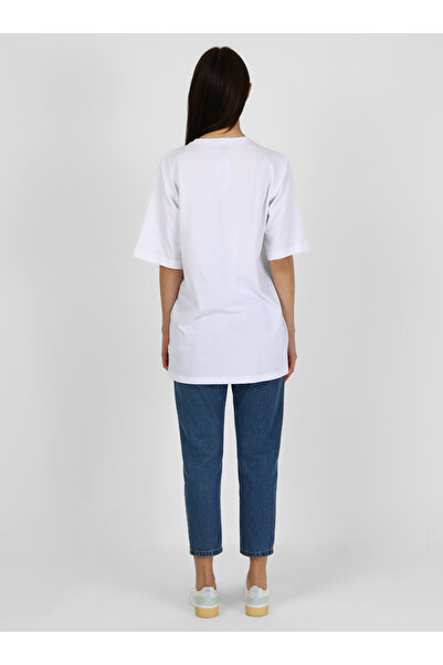 Benin Comfortable Fit T-shirt with Cotton Fabric - White -