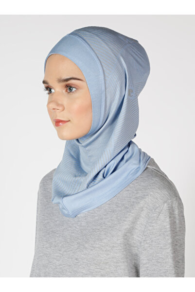 Ecardin Αθλητικό Hijab Bone Turban με ρίγες - ST307 Baby Blue