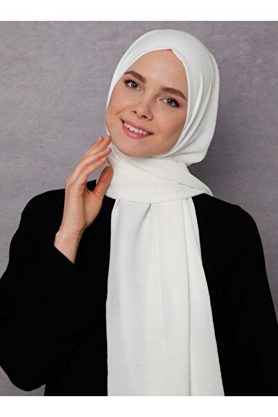 Tuva Şal Krep Jazz Shawl - Λευκό - 2 - Καμβάς