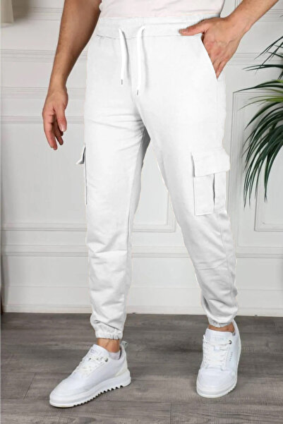 GOLSREY Unisex Milk Brown Jogger Sweatpants with Cargo Pockets