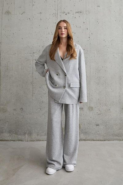 gelirr Gray 3-Thread Comfort Jacket and Pants Set