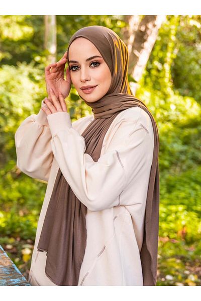 Tuva Şal Flexible Jersey Viscose Shawl - Light Mink - Canvas