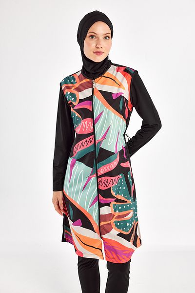 Adasea Πλήρως καλυμμένο Hijab Μαγιό Μαύρο 1304