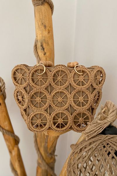 Mila Wicker Hand Knitted Ring Bag