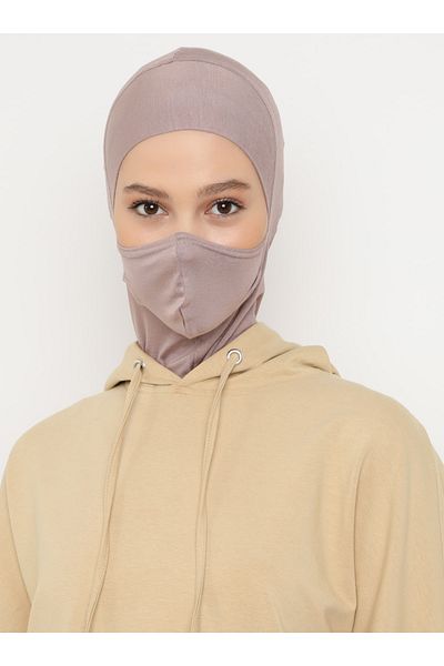 Ecardin Αθλητικό Hijab με μάσκα αποξηραμένου τριαντάφυλλου - Καπάκι