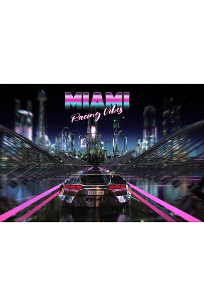 OEM Αφίσα Miami Racing Vibes, 61x90cm, poster1523, Zumzeria