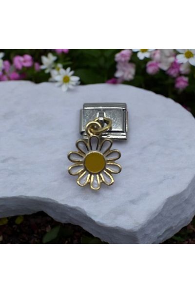 stainles steel Daisy Detailed Italian Charm
