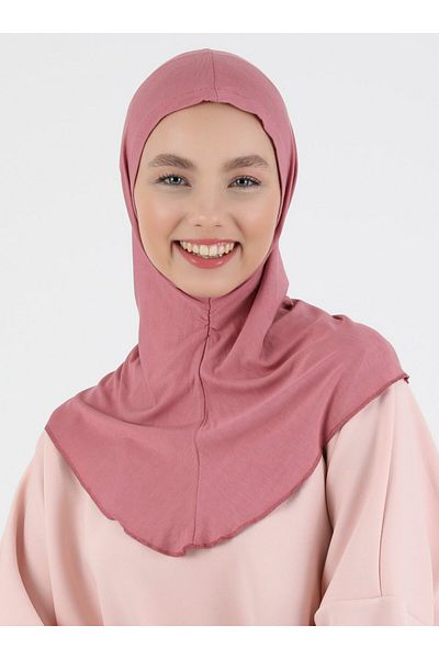 Tuva Şal Πρακτικό Τζέρσεϊ Hijab Turban - Dusty Rose- Tuva