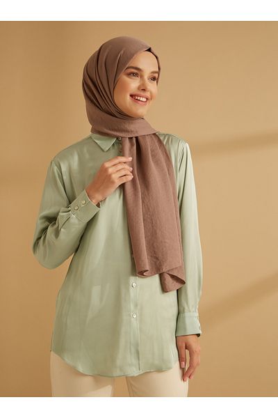 Tuva Şal Glitter Crepe Jazz Shawl - Shiny Mink - Tuva