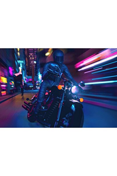 OEM Poster Motor Biker In City, 61x90cm, poster1268, Zumzeria ®