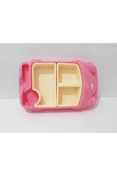 renkli çiçekler Bus with Trolley Motorcycle Plate 30X18 cm Children's Breakfast and Food Tray