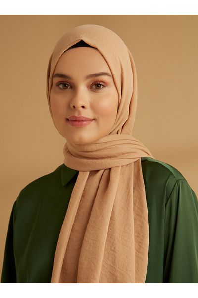 Tuva Şal Glitter Crepe Jazz Shawl - Σκούρο Μπεζ - Tuva
