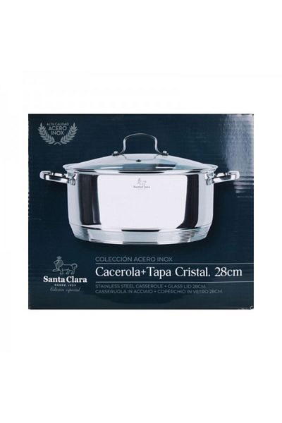 Santa Clara Stainless steel pot with heat-resistant glass lid, Santa Clara, 1.9 liters