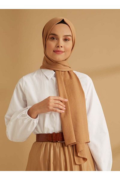 Tuva Şal Milk Coffee Glitter Crepe Jazz Shawl - Tuva