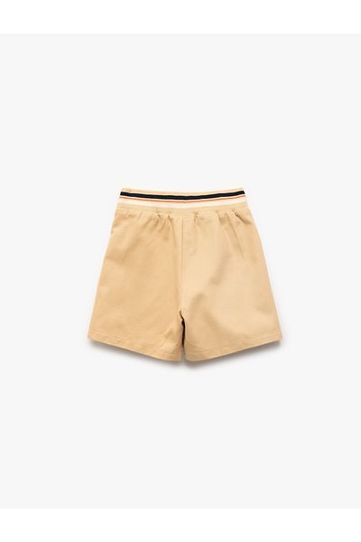Koton Cotton Gabardine High Waist Striped Pleated Shorts Skirt