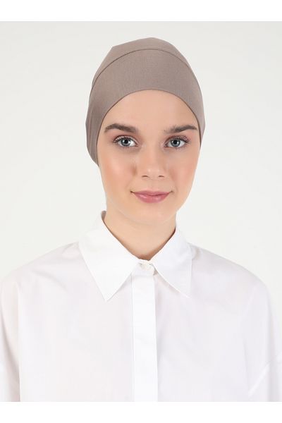 Ecardin Κρεμ Χρώμα Χτενισμένο Βαμβακερό Καπάκι Φαρδύ