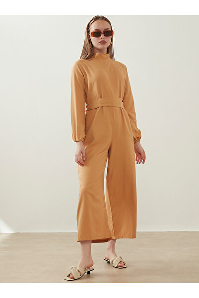 Por La Cara Mink Jumpsuit with Back Zipper and Waist Belt