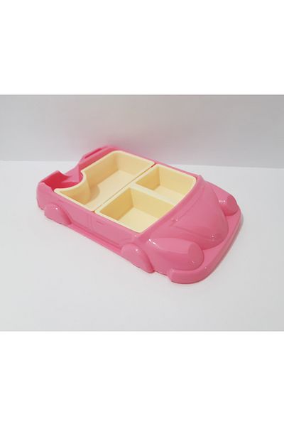 renkli çiçekler Bus with Trolley Motorcycle Plate 30X18 cm Children's Breakfast and Food Tray