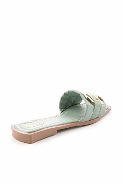 Bambi Vodově zelené dámské pantofle K04875080409