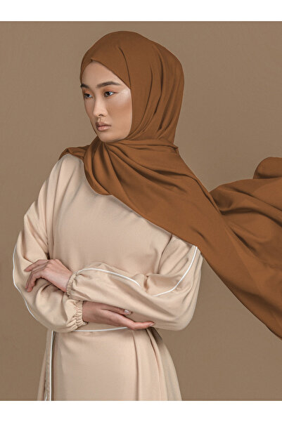 Halima X Modanisa Şal de creponat - Latte -