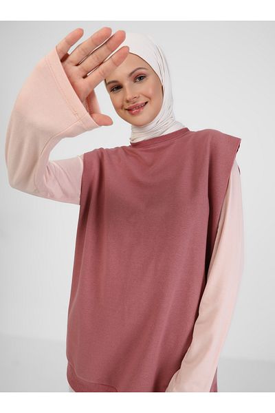 Refka Crew Neck Sleeveless Sweatshirt - Tree Bark - Basic