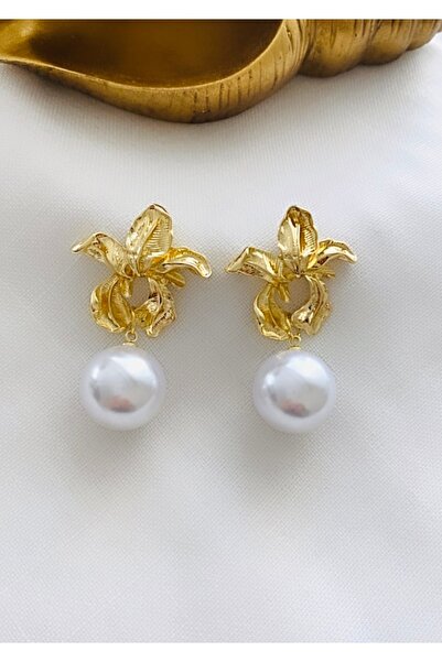 VNS Accessories İncili Tasarım Küpe (5,5 CM)