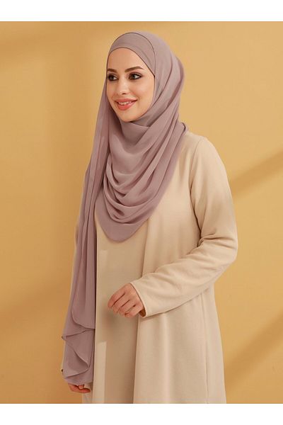 Tuva Soft Lilac Inner Bonnet Chiffon Ready-Made Turban