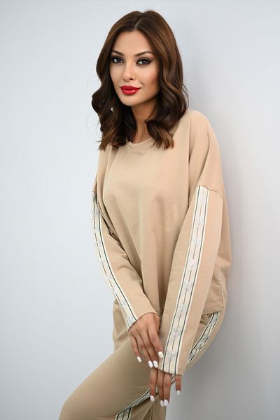 adorashop Cotton tracksuit with stripes and stone applications 4120
