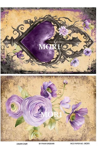 LİNEART Mor1 Lineart Brass Decopage