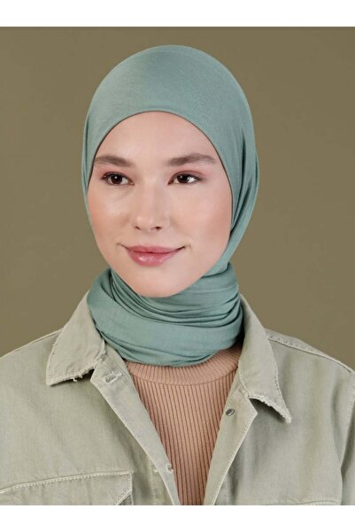 Ecardin Jarse Kumaş Penye Rahat Eşarp 90*90 - St 378 Çağla Yeşili