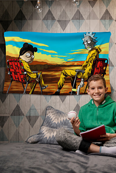 Genel Markalar Rick ve Morty'nin Breaking Bad Konseptli Duvar Örtüsü - Yüksek...