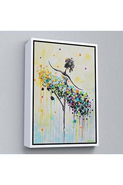 Harita Sepeti Pictură decorativă de perete cu femeie dansând cu cadru alb