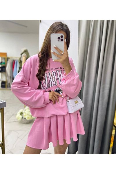 adorashop Two-piece cotton skirt and blouse set 4152