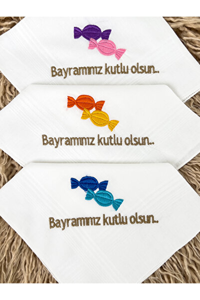 ERISHOMEE Bayram Mendili 12 Adet  3 Renkli