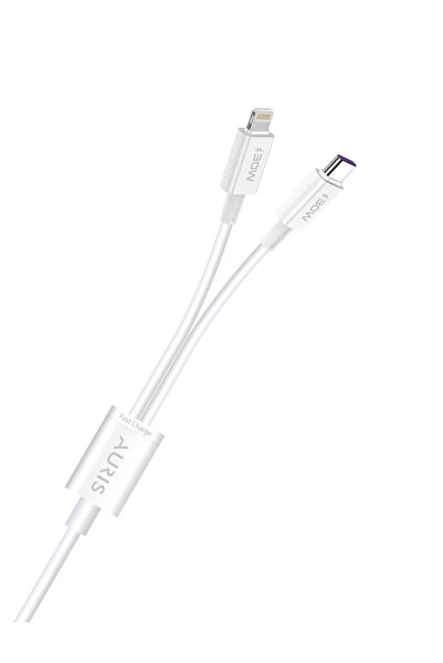 güvenlisepet 30 Watt USB C to Type C + Lightning Şarj Kablosu 2in1 Superfast 1 Metre