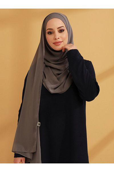 Tuva Gray Inner Bonnet Chiffon Ready-Made Turban
