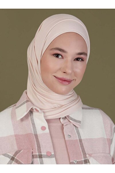 Ecardin Eșarfă confortabilă din țesătură din jerse pieptănat 90*90 - bej desc...