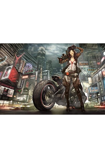 OEM Poster Biker Girl Illustration, 61x90cm, poster726, Zumzeria ®