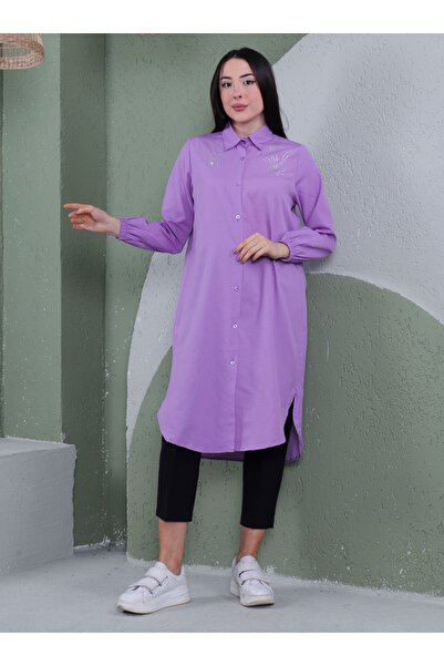 Por La Cara Lilac Stone Detailed Tunic - Por La Cara