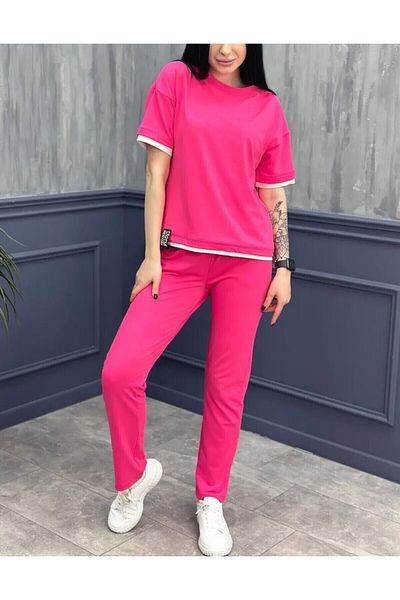 adorashop Women's Cotton Tracksuit With White Trim 4062-24