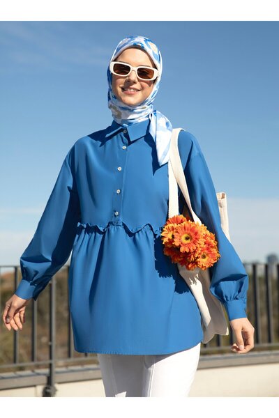 Benin Poplin Tunic with Robe - Dark blue - Benin