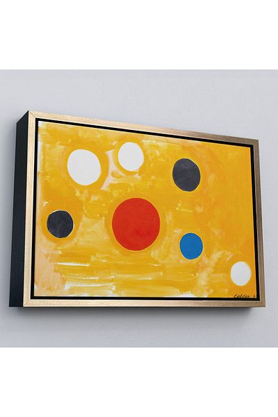 Harita Sepeti Alexander Calder cu cadru de aur - Pictură Cosmic Tic Tac Toe