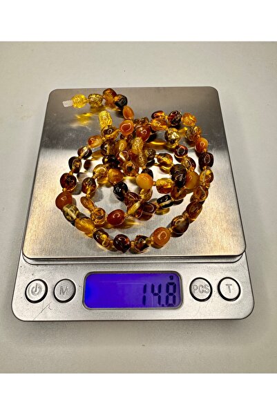 İskenderun Tesbihcilik Birinci sınıf Fosilli Yetişkin Damla kehribar Kolye