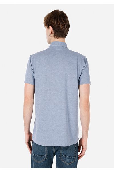 Colin's Regular Cut Polo Neck Blue Men's Short Sleeve T-Shirt