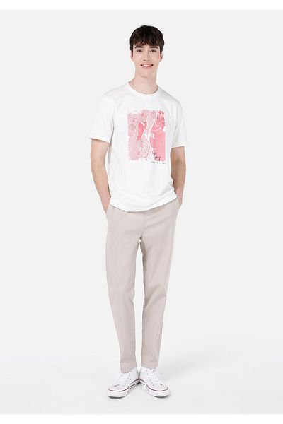 Colin's Comfort Fit Mid Waist Long Leg Men's Beige Trousers