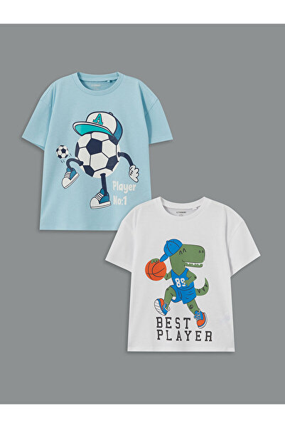 LC Waikiki Nová sezóna Nejlepší hráč Potištěné chlapecké tričko, balení 2 kusů - S5DC44Z1