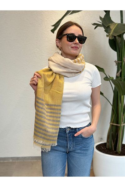 novon Vintage Cozy Linen Design Premium Linen Shawl 190 X 90 cm