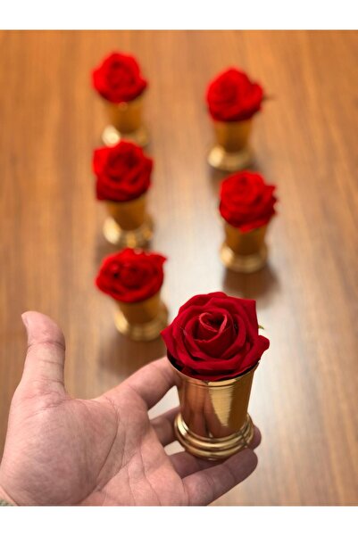 GLORİNDA HOME GOLD LÜLS 6'LI SUNUMLUK DEKARASYON-DEKORATİF GÜL KOVASI (GÜLLÜ)