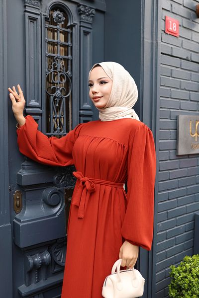 modessia ΓΥΝΑΙΚΕΙΟ Πλακάκι Aerobin Robe Line Μη Περιγραμμένο Casual Hijab Φόρεμα Rboli0992